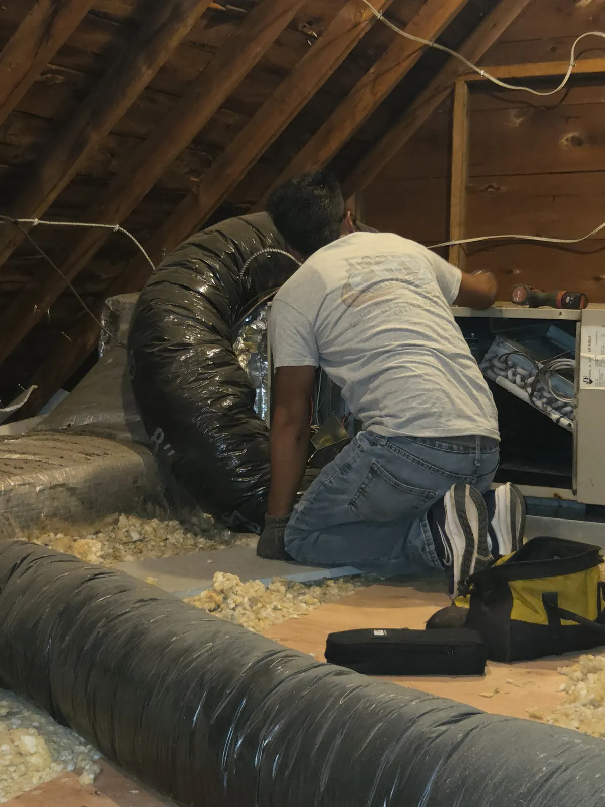 CITI HVAC technician repairing air handler wiring and components — South Windsor ON