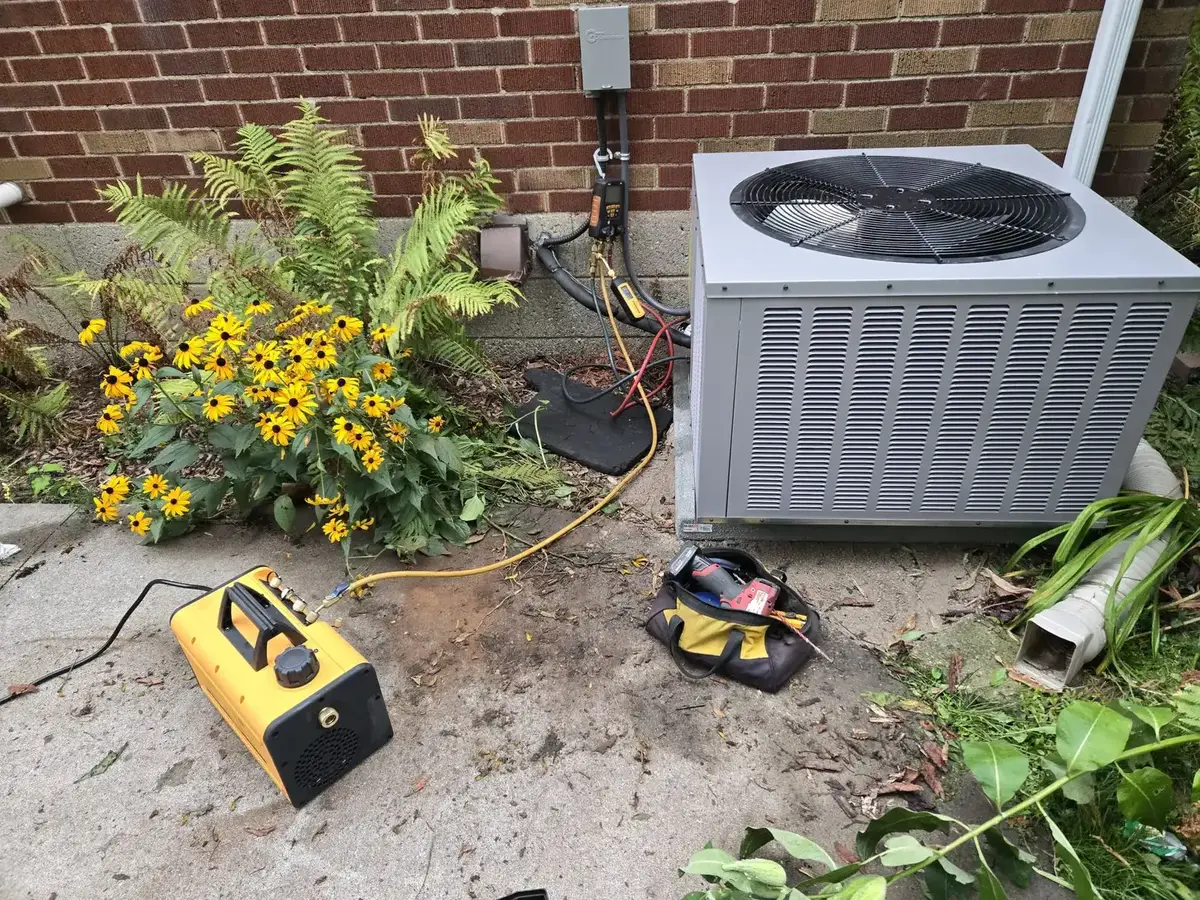 CITI HVAC commissioning and testing new AC condenser — Windsor ON