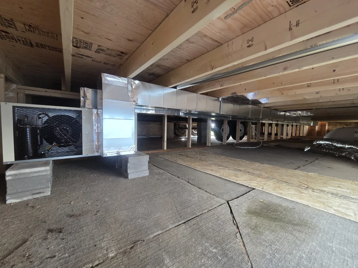 Completed HVAC ductwork system under park trailer — CITI HVAC