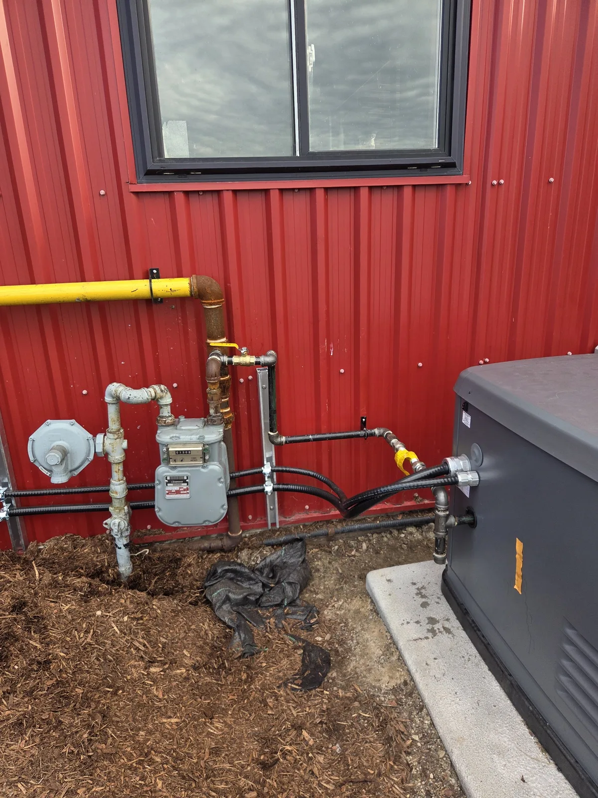 Completed generator gas connection at the meter set — Essex ON