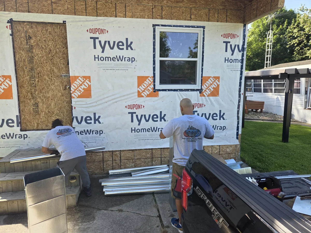 Coleman-Mach ParkPac unit being installed — CITI HVAC Chatham